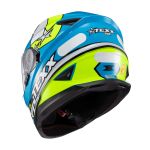 Capacete Texx Fechado Wing Superstar  Azul verde branco 