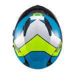 Capacete Texx Fechado Wing Superstar  Azul verde branco 