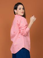 Camisa Feminina em Chambray Bordada Aghata