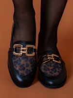 Mocassim Feminino em Couro e Tela Elisa