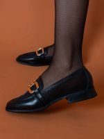 Mocassim Feminino em Couro e Tela Elisa
