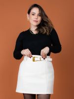 Saia Feminina Lã Batida Curta Liz