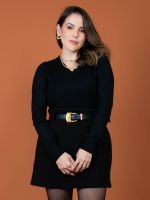 Saia Feminina Lã Batida Curta Liz