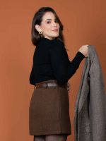 Saia Feminina Lã Batida Curta Liz