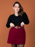 Saia Feminina Lã Batida Curta Liz