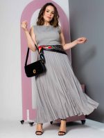 Saia Feminina Midi Plissada July