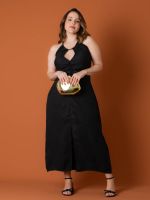 Vestido Midi com Fenda Frontal Vanessa