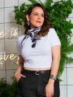 Blusa Cropped Manga Curta Amalfi