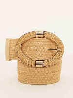 Cinto de Palha com Fivela Oval Cancún