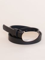 Cinto Minimalista com Fivela Oval Mônaco