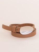 Cinto Minimalista com Fivela Oval Mônaco
