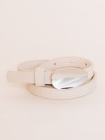 Cinto Minimalista com Fivela Oval Mônaco