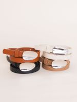 Cinto Minimalista com Fivela Oval Mônaco