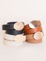 Cinto Minimalista com Fivela Oval  Veneza