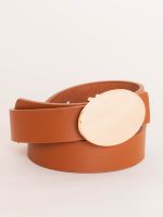 Cinto Minimalista com Fivela Oval  Veneza