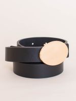 Cinto Minimalista com Fivela Oval  Veneza