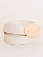 Cinto Minimalista com Fivela Oval  Veneza