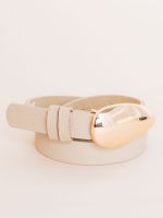 Cinto Minimalista com Fivela Oval Santorini
