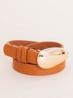 Cinto Minimalista com Fivela Oval Santorini