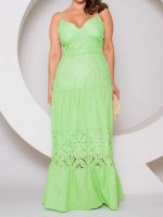Vestido Longo em Renda Guipir em Camadas Amalfi