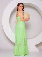Vestido Longo em Renda Guipir em Camadas Amalfi