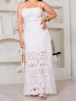 Vestido Midi em Renda Guipir Cancún