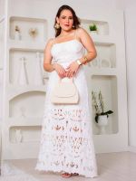 Vestido Midi em Renda Guipir Cancún