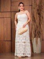 Vestido Midi em Renda Guipir Cancún