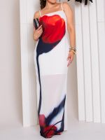 Vestido Longo Estampado com Alças Finas Firenze