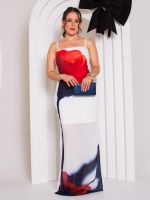 Vestido Longo Estampado com Alças Finas Firenze
