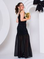 Vestido Longo em Organza Bordada Malibu