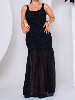 Vestido Longo em Organza Bordada Malibu