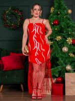Vestido Curto com Bordado e Franjas Noronha
