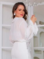 Blusa em Chiffon com Babados Milão