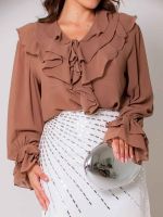 Blusa em Chiffon com Babados Milão
