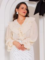 Blusa em Chiffon com Babados Milão