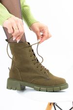 Bota Coturno Feminina Verde Militar  Cano Médio Zoe