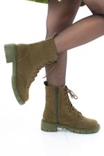 Bota Coturno Feminina Verde Militar  Cano Médio Zoe