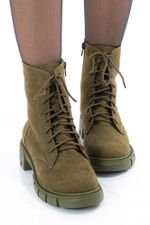 Bota Coturno Feminina Verde Militar  Cano Médio Zoe