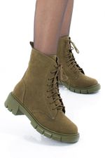 Bota Coturno Feminina Verde Militar  Cano Médio Zoe