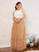 Saia de Tule em Camadas Caribe