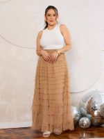 Saia de Tule em Camadas Caribe
