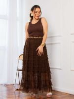 Saia de Tule em Camadas Caribe