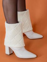Bota Capa Tricô com Salto Bloco Elisa