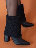 Bota Capa Tricô com Salto Bloco Elisa