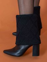 Bota Capa Tricô com Salto Bloco Elisa