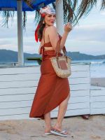 Conjunto Bíquini  com Pingente Orgânico e Saída Trancoso