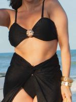 Conjunto Bíquini  com Pingente Orgânico e Saída Trancoso