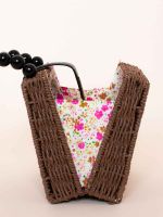 Bolsa de Palha com Alça de Miçangas Marina
