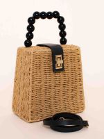 Bolsa de Palha com Alça de Miçangas Marina